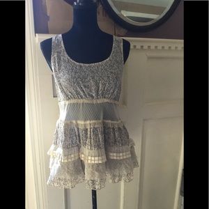 Pretty layered lace top new